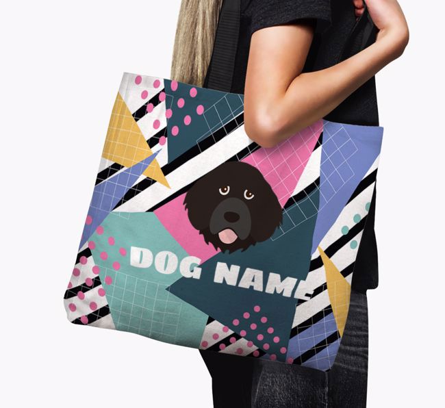 Retro Pattern: Personalized {breedFullName} Canvas Bag